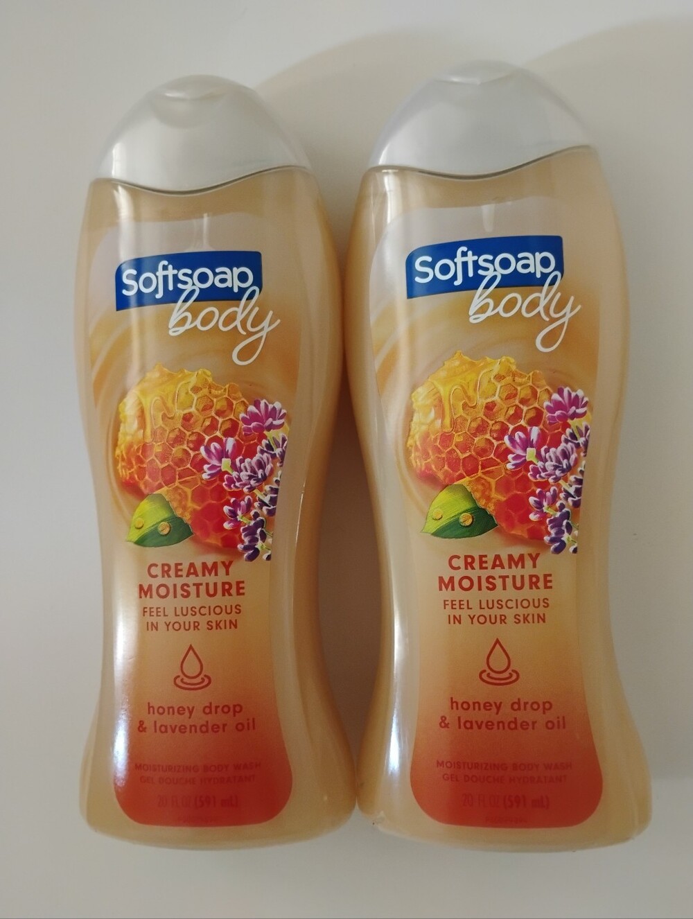 2 Softsoap Honey Drop & Lavender Oil Body Wash 20 oz Creamy Moisture